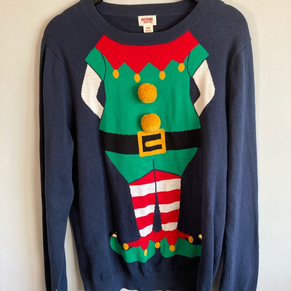Elf Holiday Sweater With Bells